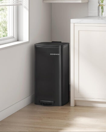 30l Køkken Affaldsspand Blæk Sort Med Indvendig Spand Soft Close Låg Holde åbent Funktion