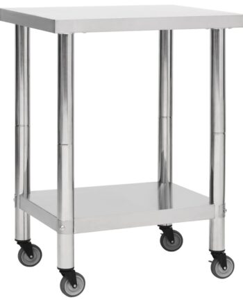 Arbejdsbord Med Hjul Til Køkken 80x30x85 Rustfrit Stål