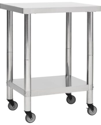 Arbejdsbord Med Hjul Til Køkken 80x45x85 Rustfrit Stål