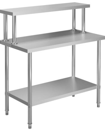 Arbejdsbord Til Køkken Med Tophylde 120x60x120 Rustfrit Stål