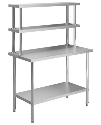 Arbejdsbord Til Køkken Med Tophylde 120x60x150 Rustfrit Stål