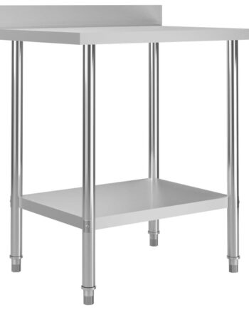 Arbejdsbord Til Køkken Stænkplade 80x60x93 Rustfrit Stål