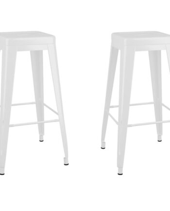 Barstole Stk Stabelbare Metal Hvid