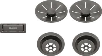 Blanco Afløbssæt Infino Satin Dark Steel 2x3 Ampaposampaposuxi Satin Dark Steel
