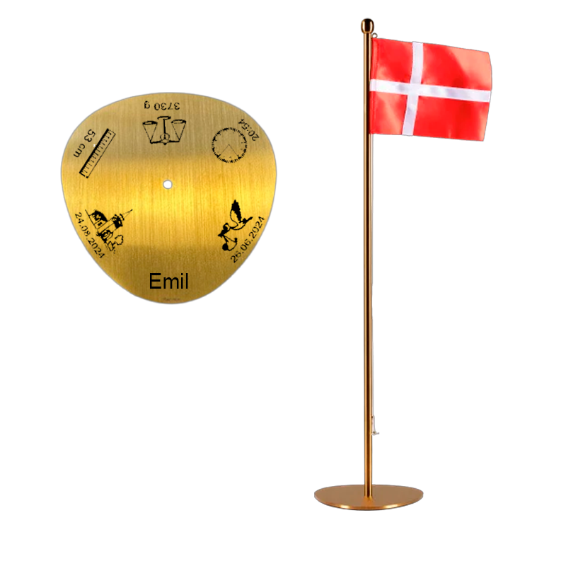 Piet Hein Dåbsflag Stål Messing
