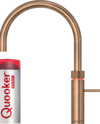 Quooker Fusion Round Combi Køkkenarmatur Kogende Vand Bruneret Messing