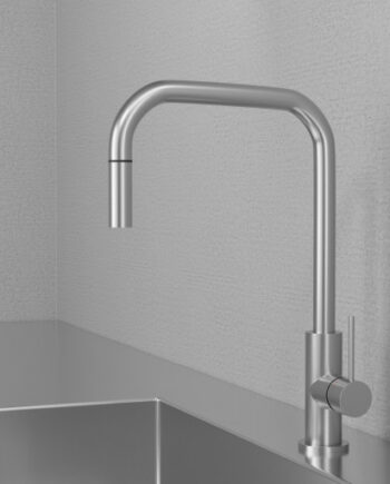 Scandtap Accent Square Køkkenarmatur Udtrækstud Børstet Stål