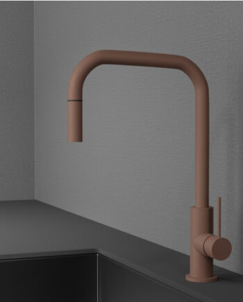 Scandtap Accent Square Køkkenarmatur Udtrækstud Mat Brun