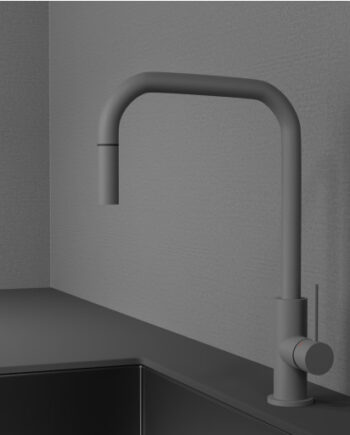 Scandtap Accent Square Køkkenarmatur Udtrækstud Mat Grå