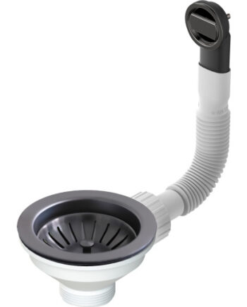 Skanitek Afløbssæt Med Rundt Overløb Antracit