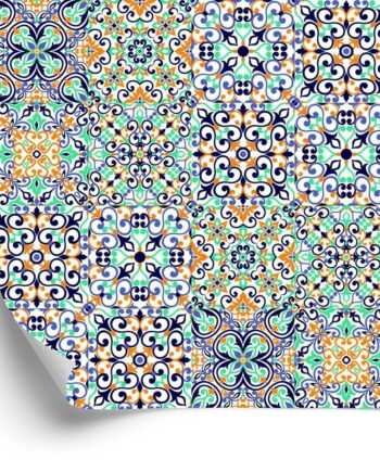 Tapet Til Køkken Spisestue Farverige Mosaikmønstre