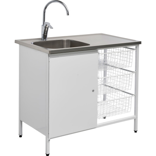 Contura Cab Stålbord 100x60 Rustfrit Stål Hvid
