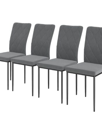 Sæt Med Fløjls Spisestuestole Moderne Polstrede Stole Med Metalben Til Spisestue Soveværelse Køkken Grå