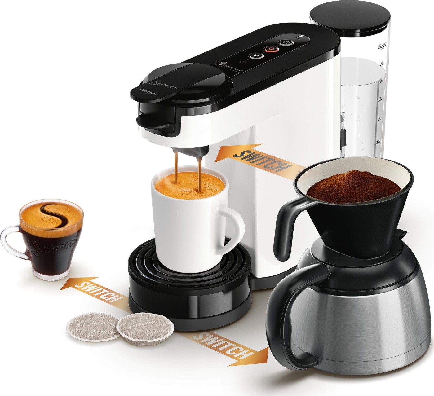 Philips Senseo Switch Kaffemaskine Hd6594 Star White
