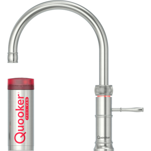 Quooker Classic Fusion Round Pro3 Køkkenarmatur Kogende Vand Stål