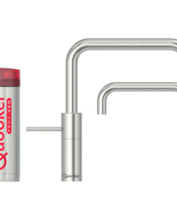 Quooker Twintaps Square Pro3 Køkkenarmatur Kogende Vand Stål