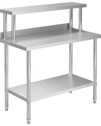 Arbejdsbord Til Køkken Med Tophylde 120 120 Rustfrit Stål