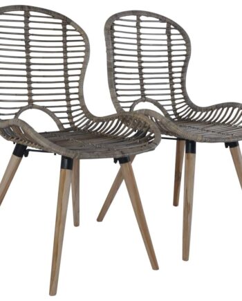 Spisebordsstole Naturlig Rattan Stk Brun