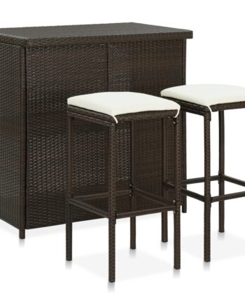 Barsæt Dele Polyrattan Brun