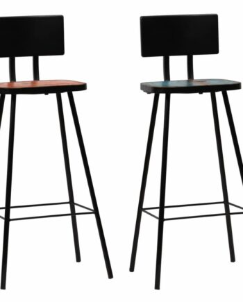 Barstole Stk Massivt Genbrugstræ Industrielt Design