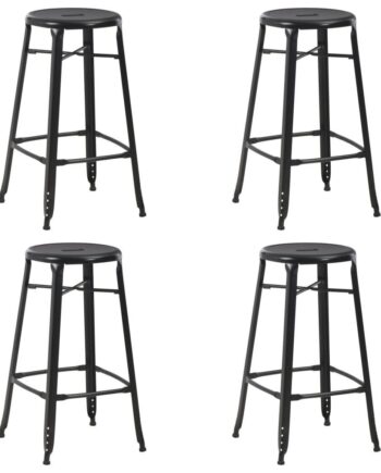 Barstole Stk Pulverlakeret Stål Sort