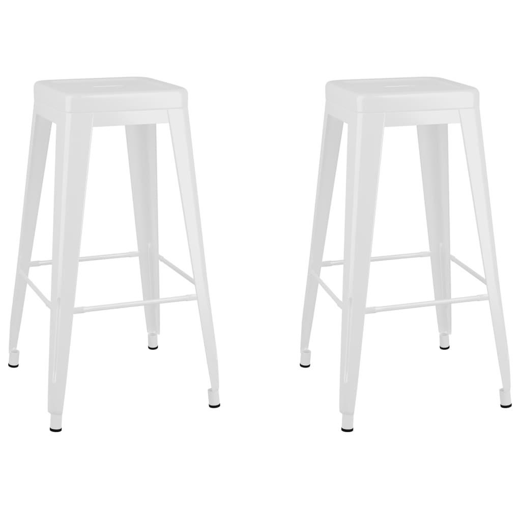 Barstole Stk Stabelbare Metal Hvid