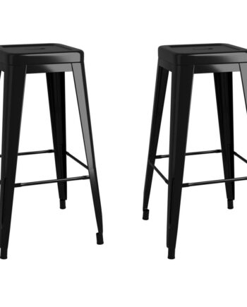 Barstole Stk Stabelbare Metal Sort