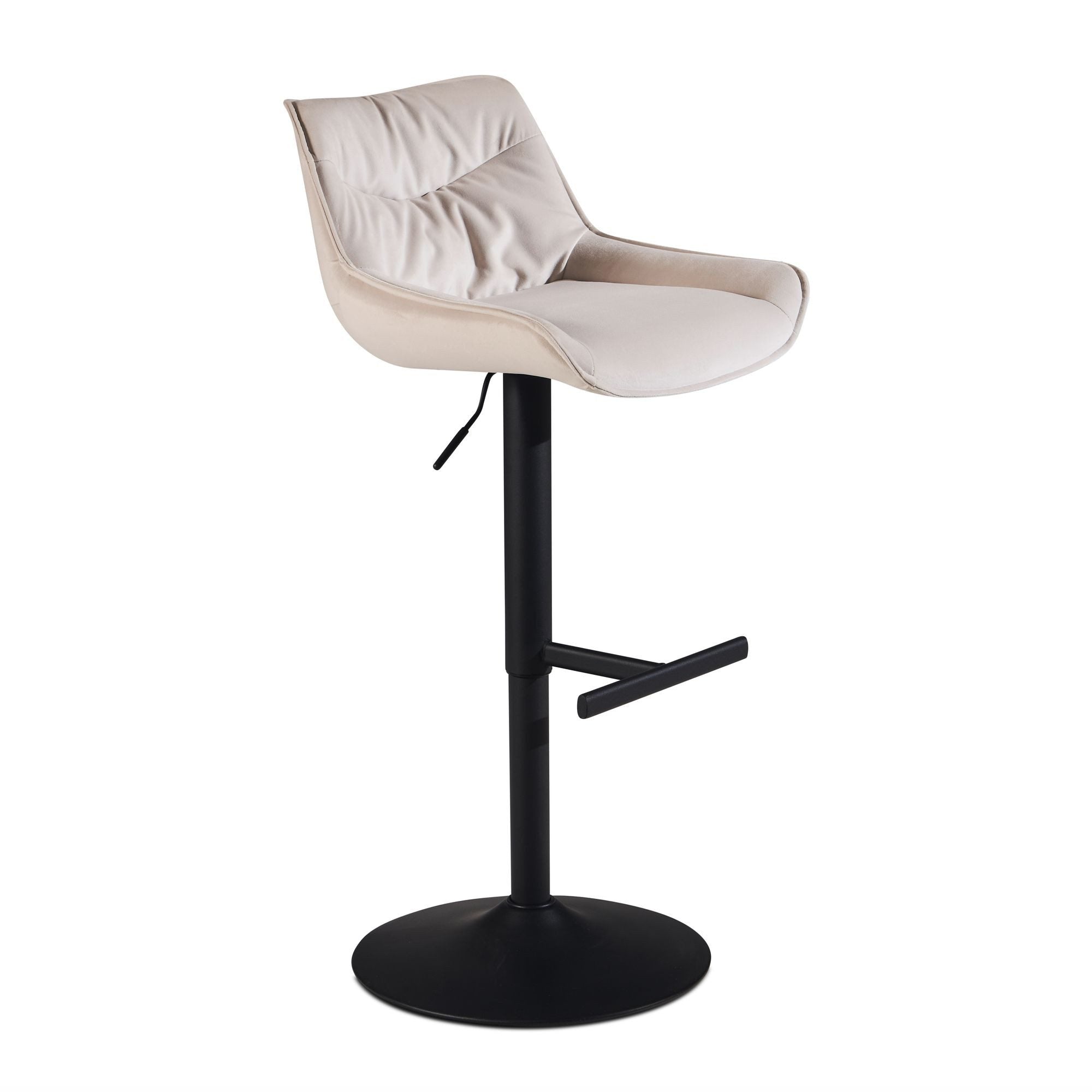 Elegant Beige Barstol Fløjl Perfekt Til Køkken Bar