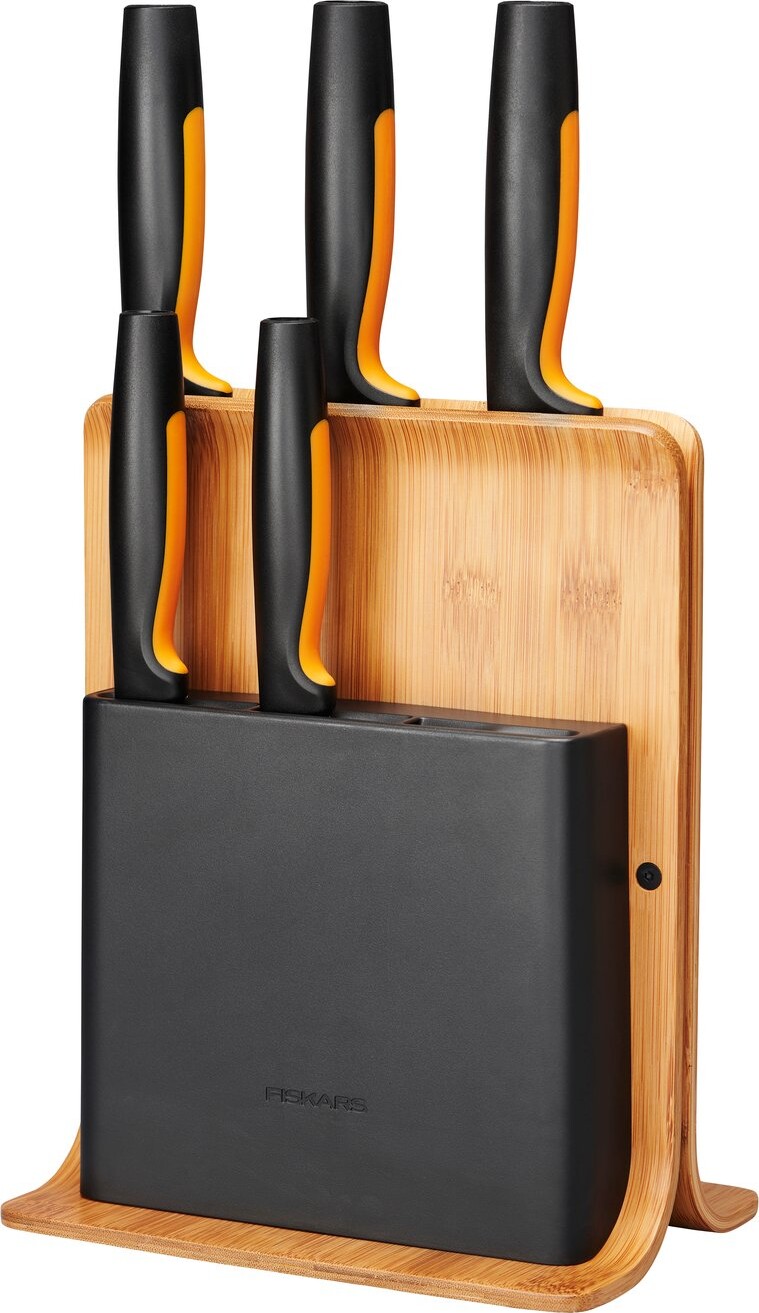Fiskars Functional Form Knivsæt Knivblok Dele Bambus
