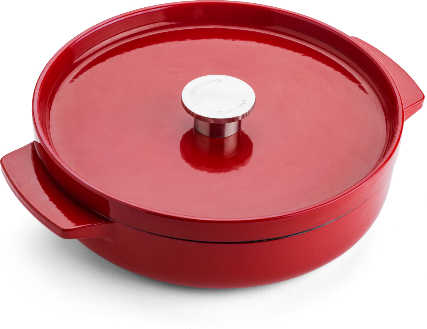 Kitchenaid Shallow Castiron Covered Casserole Empire Red