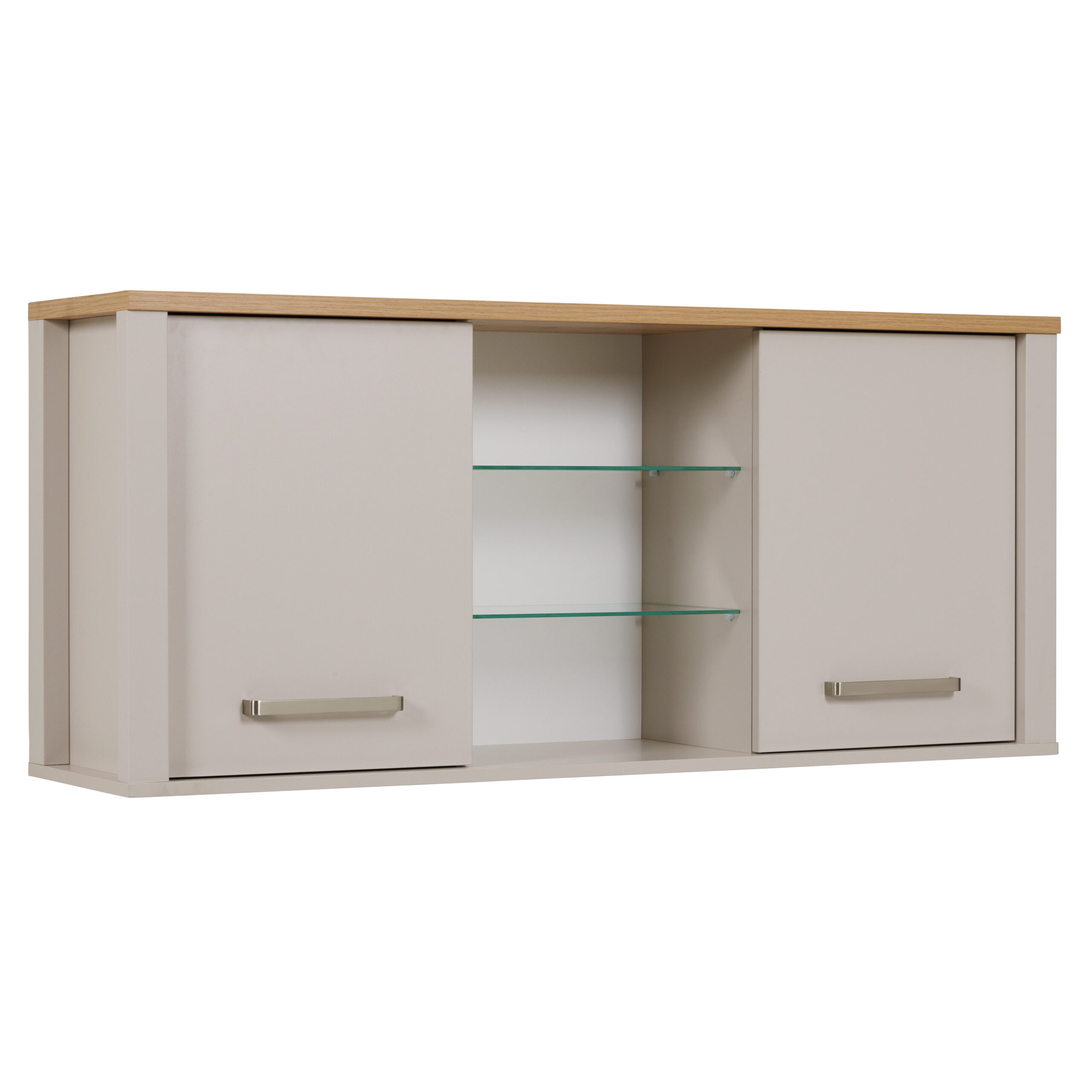 Nordic Living Collection Sardegna Køkken Vægskab Låger Hylder Glas Natur Artisan Egefinish Kashmir Melamin