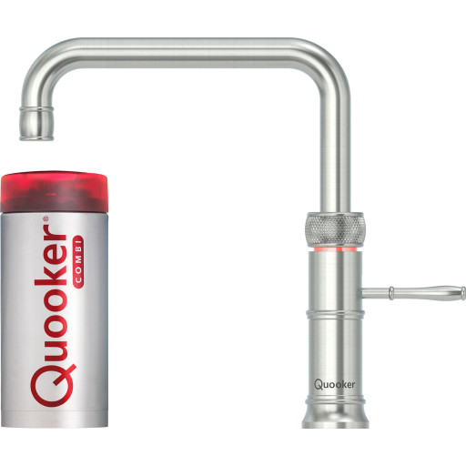 Quooker Classic Fusion Square Combi Køkkenarmatur Kogende Vand Stål