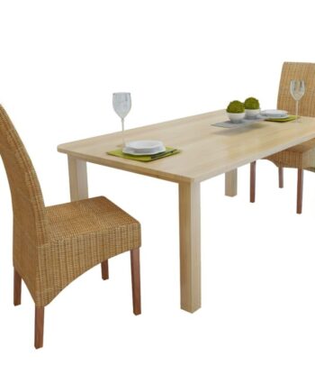 Spisebordsstole Naturligt Rattan Stk Brun