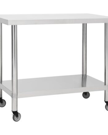 Arbejdsbord Til Køkken Med Hjul 100  Rustfrit Stål