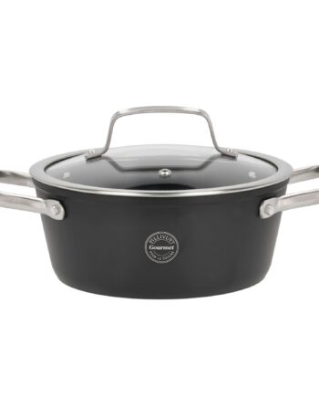 Pillivuyt Travo Gryde Med Glaslåg Liter Sort Aluminium