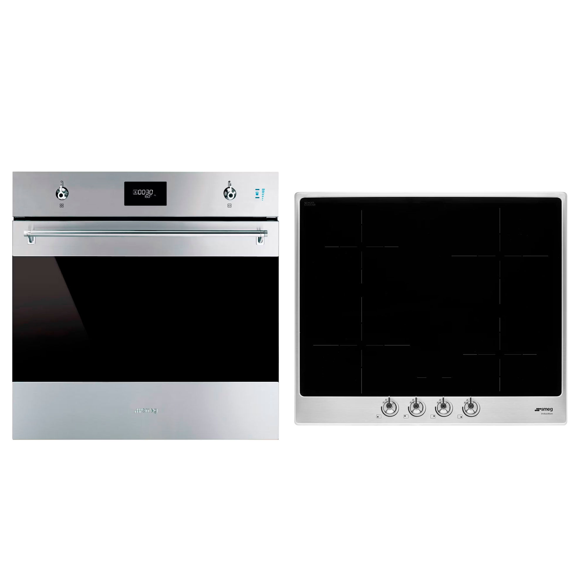 Smeg Classic Indbygningsovn Induktionskogeplade Rustfrit Stål