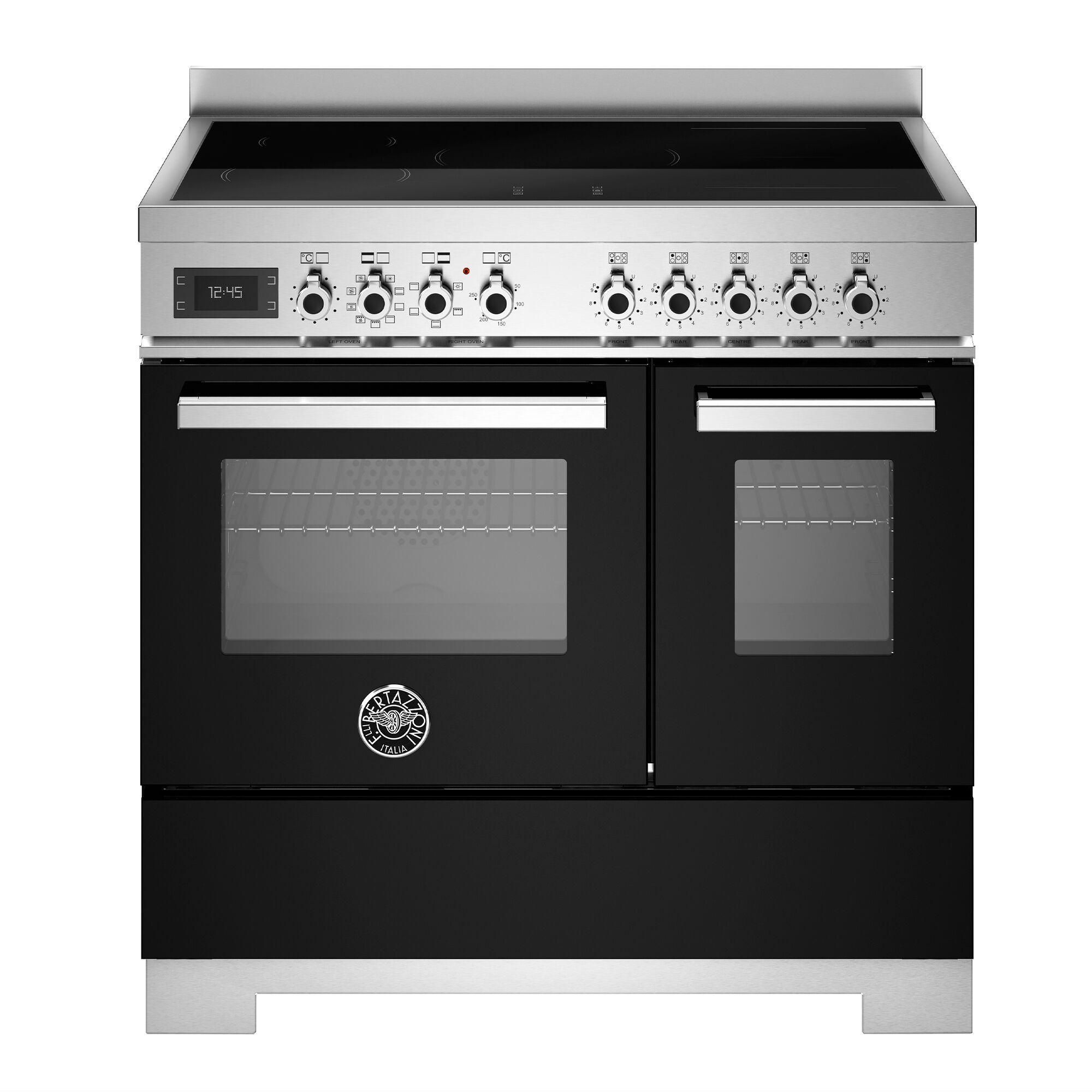 Bertazzoni Pro95i2enet2 Professional Induktionskomfur Med Zoner Ovne Sort