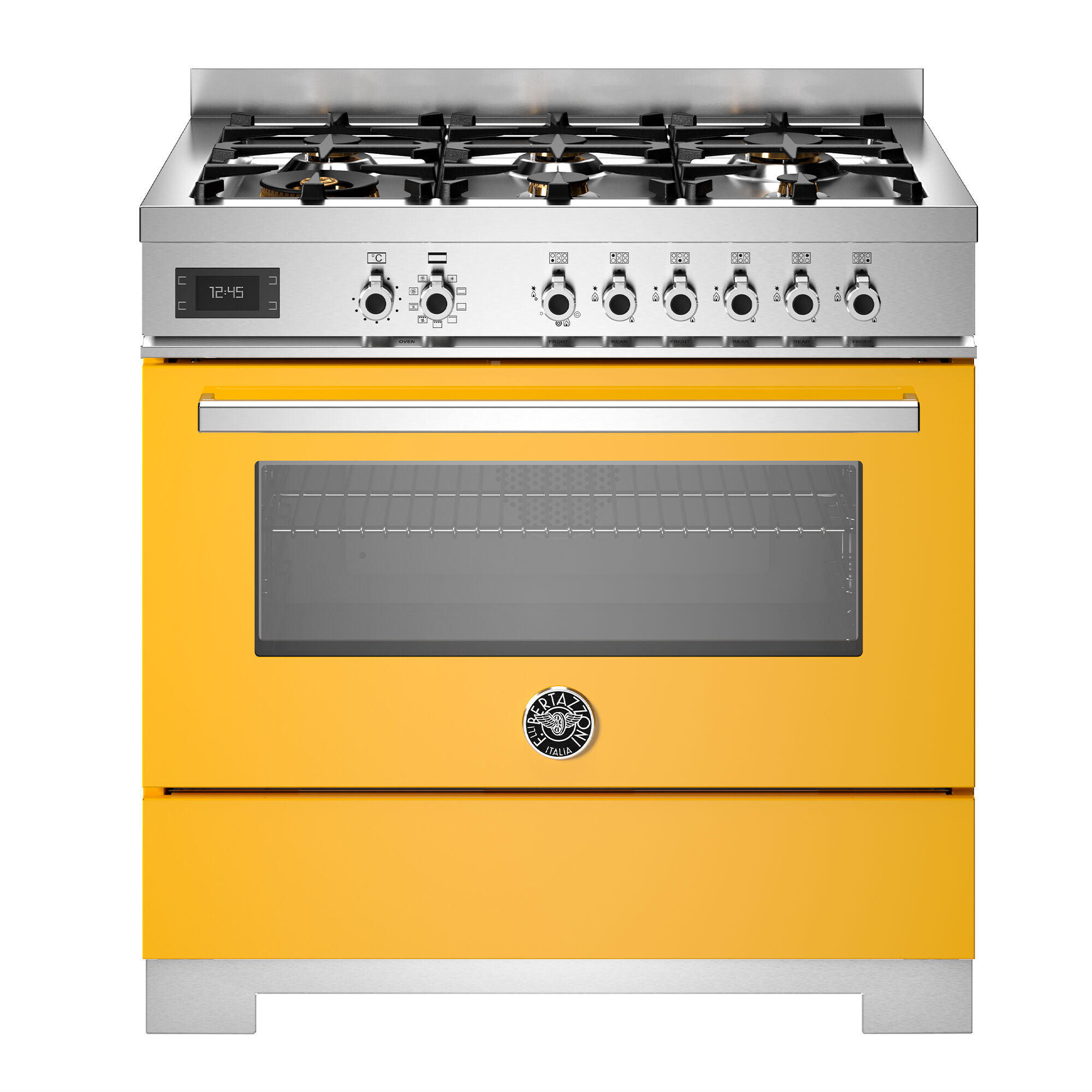 Bertazzoni Pro96l1egit2 Gaskomfur Med Brændere Ovn Gul