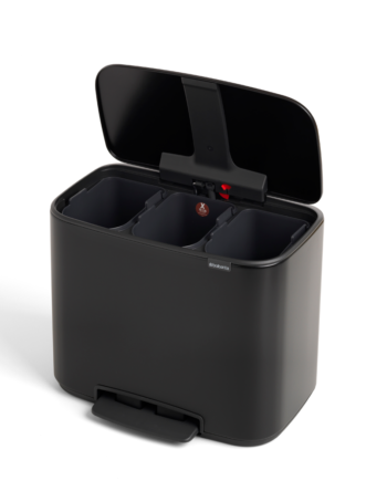 Brabantia Pedalspand 3x11 Liter Matt Black Elegant Affaldssortering Med Karakter
