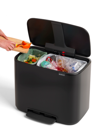Brabantia Pedalspand  Liter Matt Black Eksklusiv Praktisk Affaldssortering