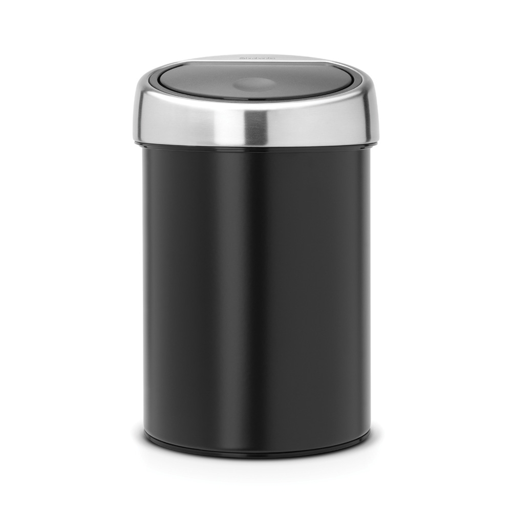 Brabantia Touch Bin Matt Black Med Vægbeslag