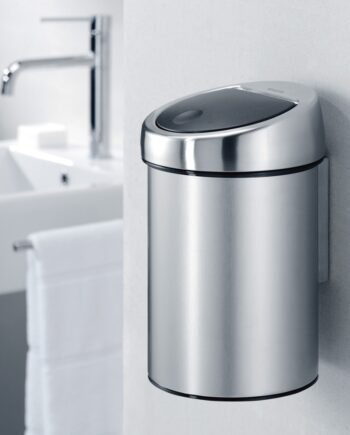 Brabantia Touch Bin Matt Steel Med Vægbeslag