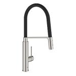Grohe Concetto Køkkenarmatur Med Prof Spray Sort Slange Supersteel