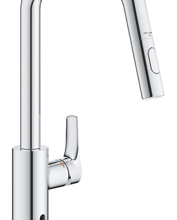Grohe Eurosmart Hybrid Køkken Armatur Høj Tud Dual Spray Krom
