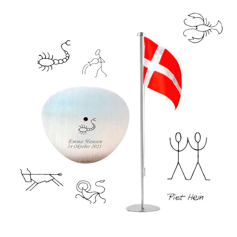 Piet Hein Bordflag Stål Stjernetegn