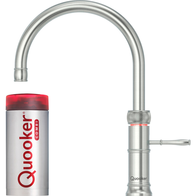 Quooker Classic Fusion Round Combi Køkkenarmatur Kogende Vand Stål