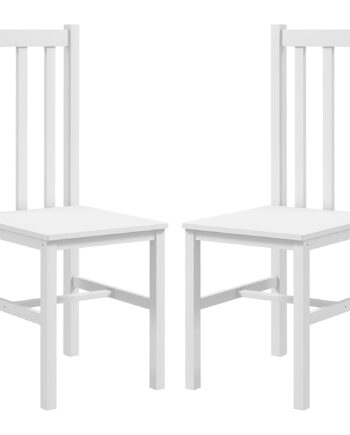Sæt Med Køkken Spisestole Massivt Træ Moderne Design Hvid