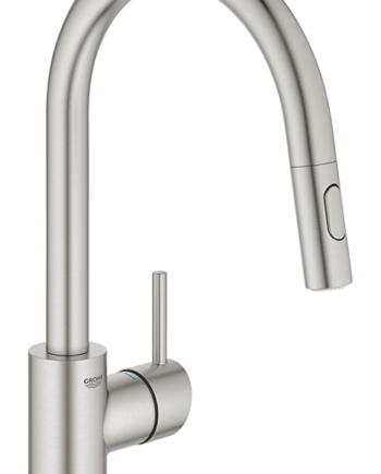 Grohe Concetto Bruser Køkkenarmatur Med Udtrækstud   Højt Udløb Zero Supersteel