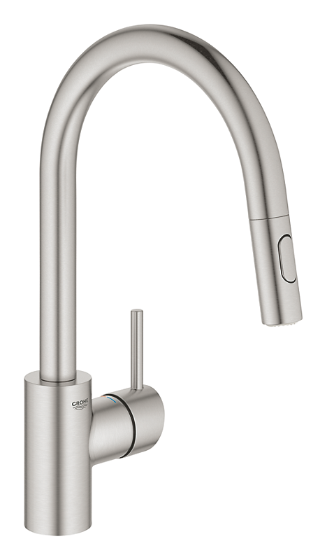 Grohe Concetto Bruser Køkkenarmatur Med Udtrækstud Højt Udløb Zero Supersteel