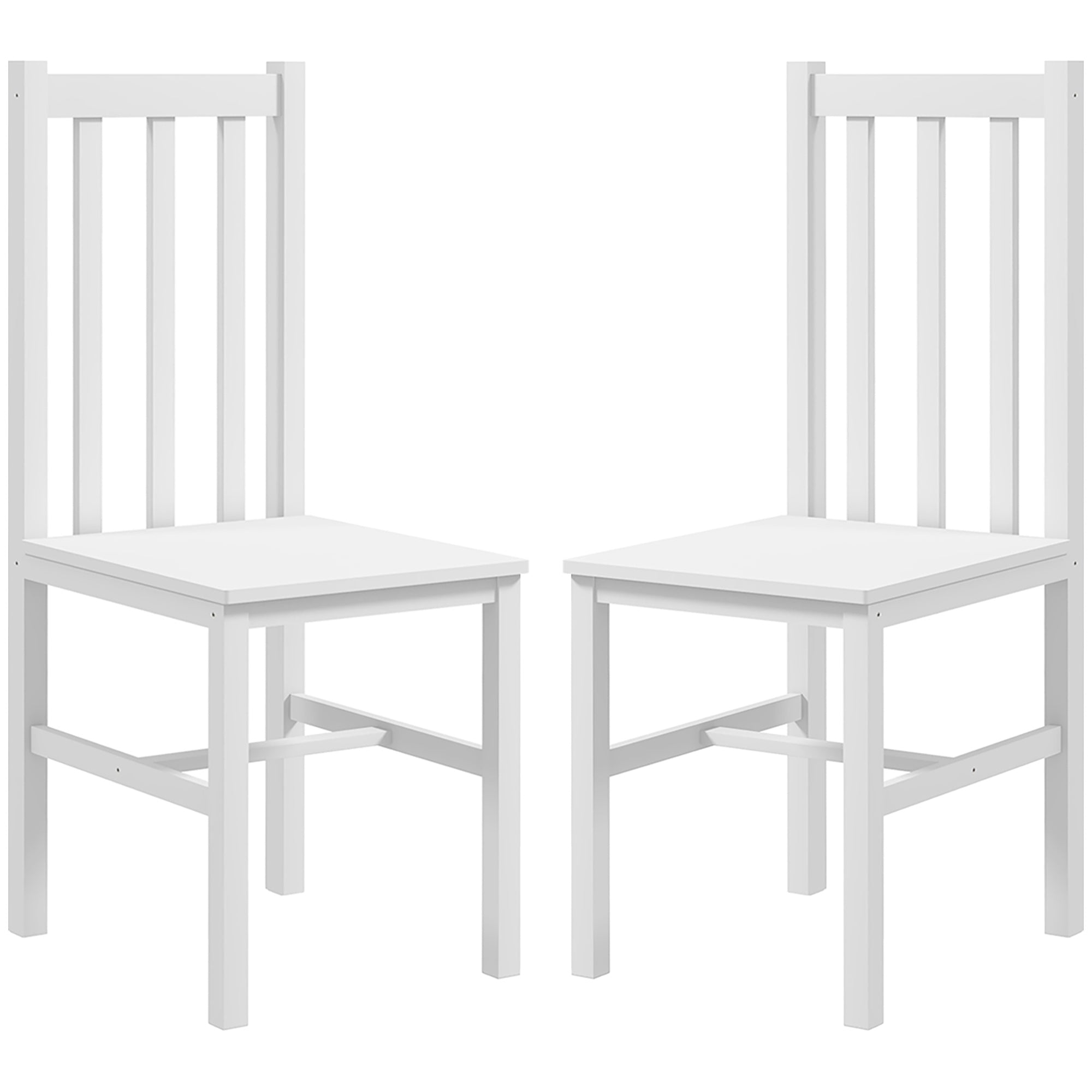 Sæt Med Køkken Spisestole Massivt Træ Moderne Design Hvid